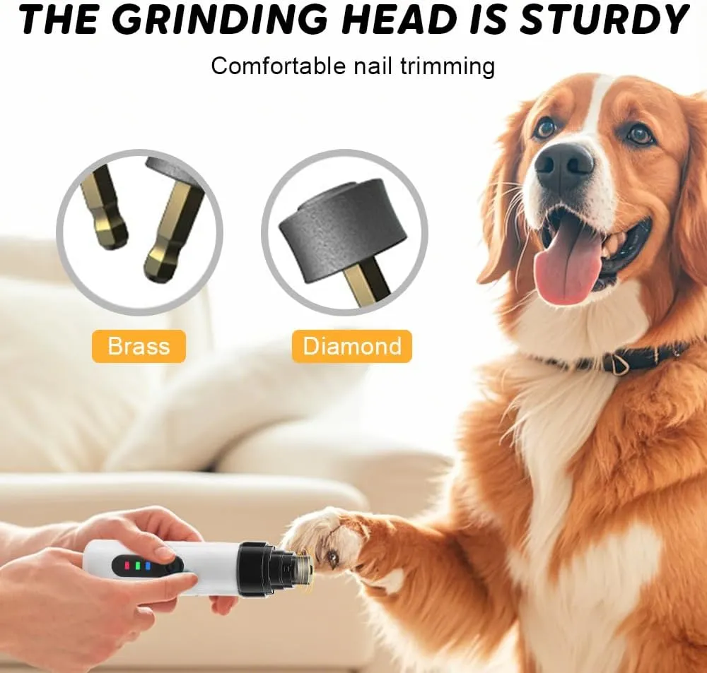 Heusom Silent Groom Pro Nail Grinder, 2025 Upgraded Dog Silent Nail Grinder for Dogs Silent Dog Nail Trimmer, Electric Dog Nail Clippers Pet Paws Grooming Smoothing Tool (1 Pack, Universal)