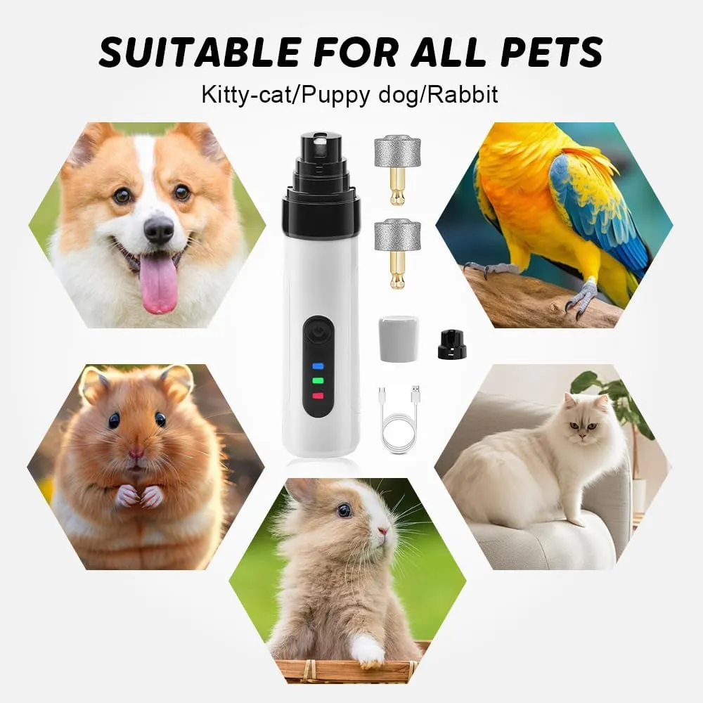 Heusom Silent Groom Pro Nail Grinder, 2025 Upgraded Dog Silent Nail Grinder for Dogs Silent Dog Nail Trimmer, Electric Dog Nail Clippers Pet Paws Grooming Smoothing Tool (1 Pack, Universal)