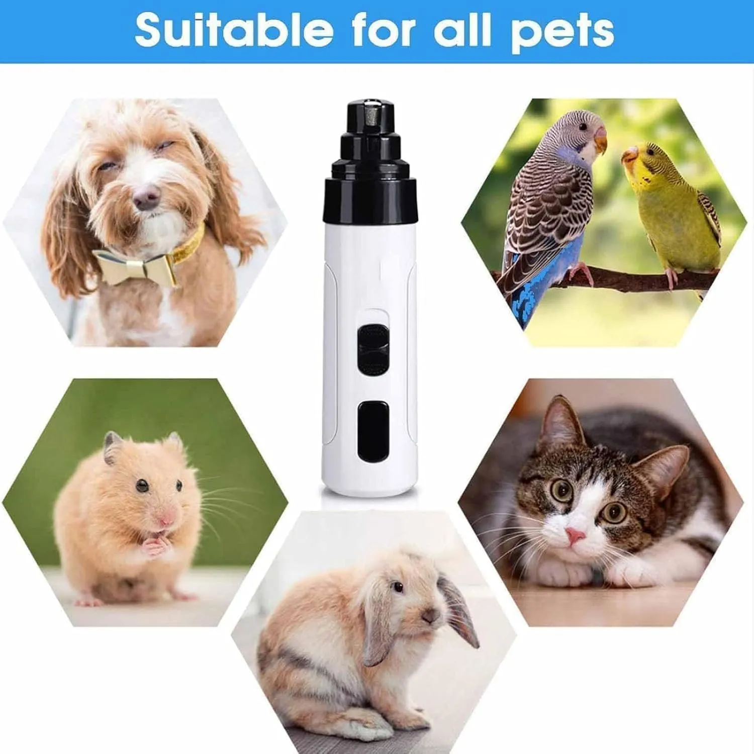 Heusom Silent Groom Pro Nail Grinder, Silent Groom Pro Nail Grinder, 2025 New Silent USB Rechargeable Pet Nail Grinder, Dog Nail Trimmers, Pet Paws Grooming Smoothing Tool (2 Set)