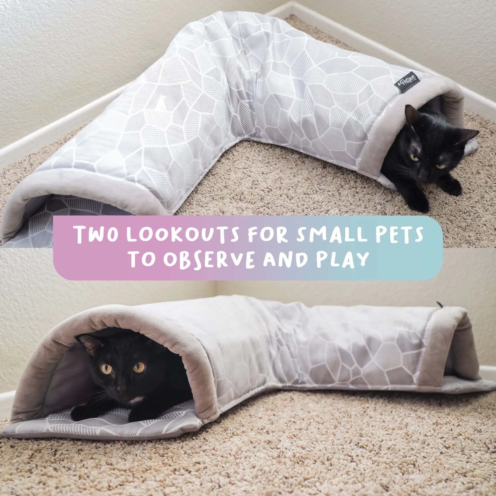 Hide & Seek 3 Piece Bundle Pack: Pet Sleep & Play House Bundle for Cats, Bunnies, Small Animals, Interactive Tunnel Mat, Critter Dome, and Critter Tunnel, Durable Fabric, Anxiety-Relief, Perfect for Play, Sleep, Easy to Clean, Pet Gift Set