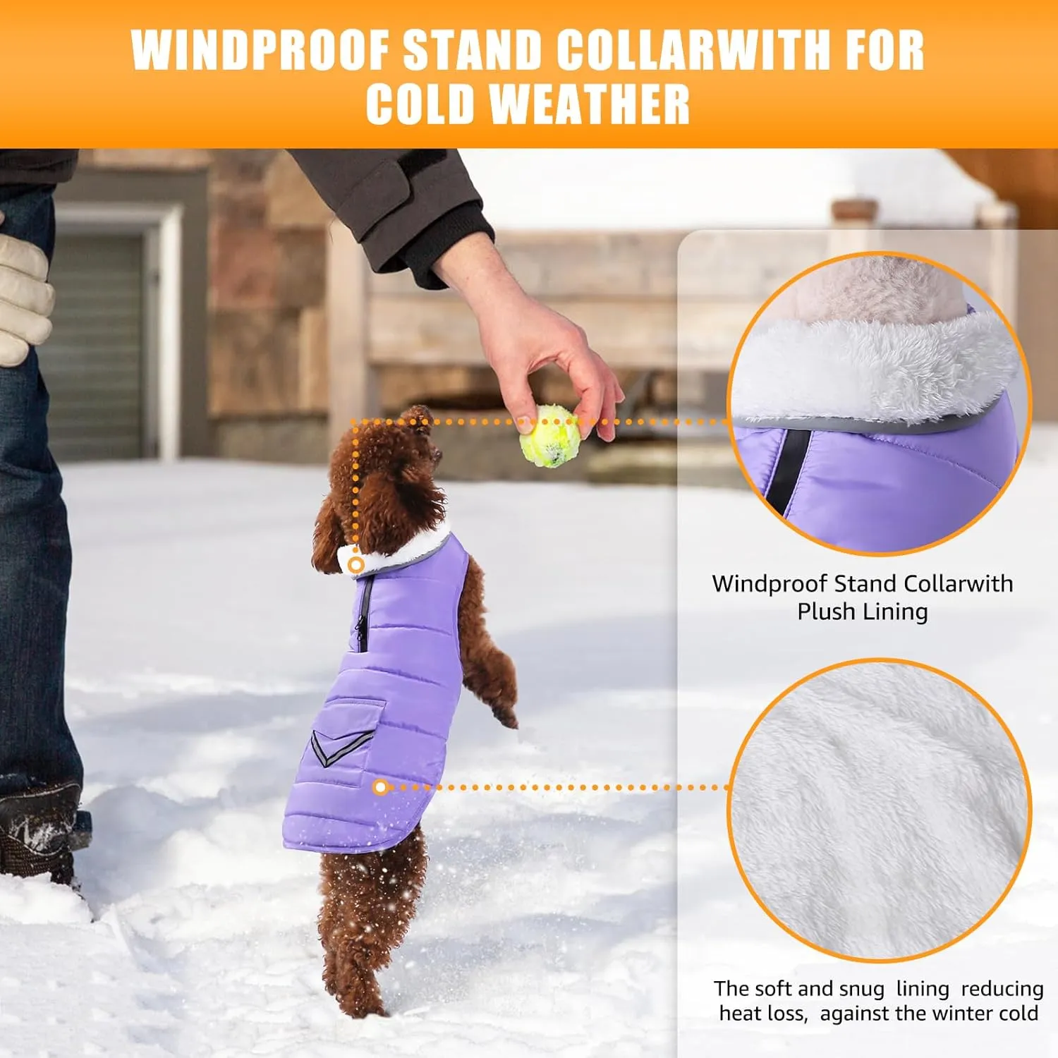 iBuddy Dog Winter Coats with Fleece Vest,Waterproof Warm Dog Snow Jacket Windproof, Reflective Adjustable Pet Dogs Cold Winter Coat for Small Dogs Girl Boy