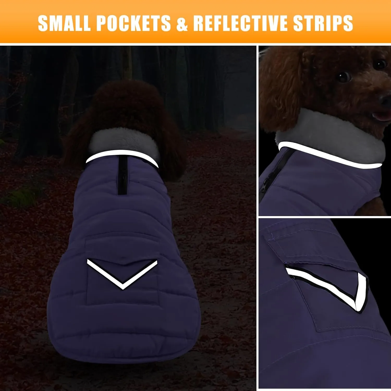 iBuddy Dog Winter Coats with Fleece Vest,Waterproof Warm Dog Snow Jacket Windproof, Reflective Adjustable Pet Dogs Cold Winter Coat for Small Dogs Girl Boy