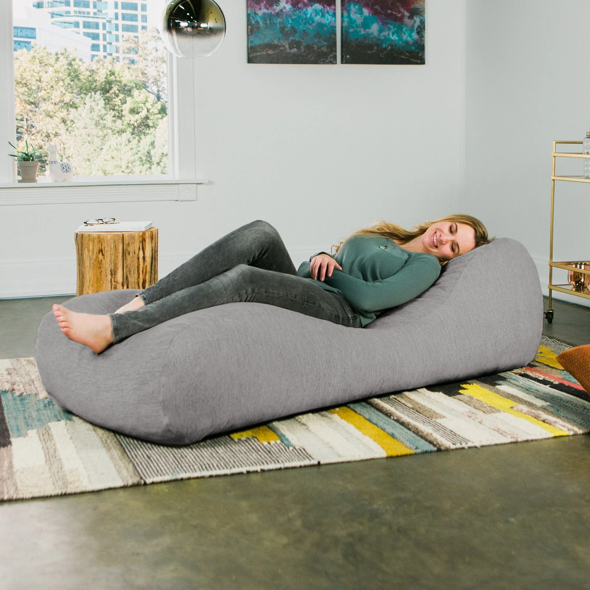 Jaxx Arlo Chaise Lounge Bean Bag Chair