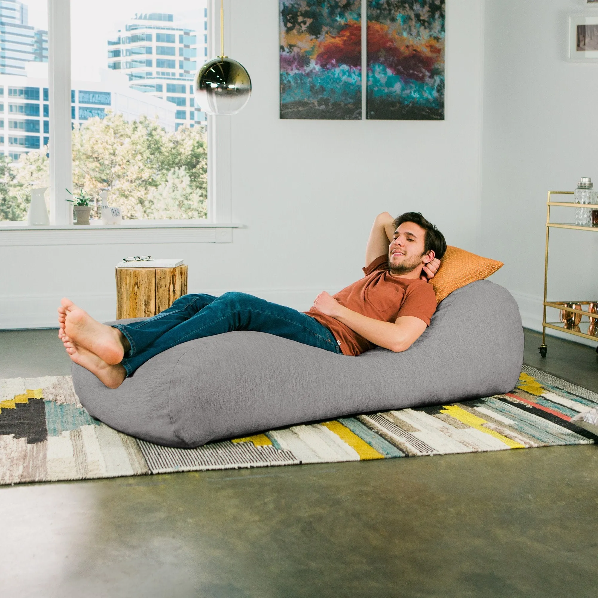 Jaxx Arlo Chaise Lounge Bean Bag Chair