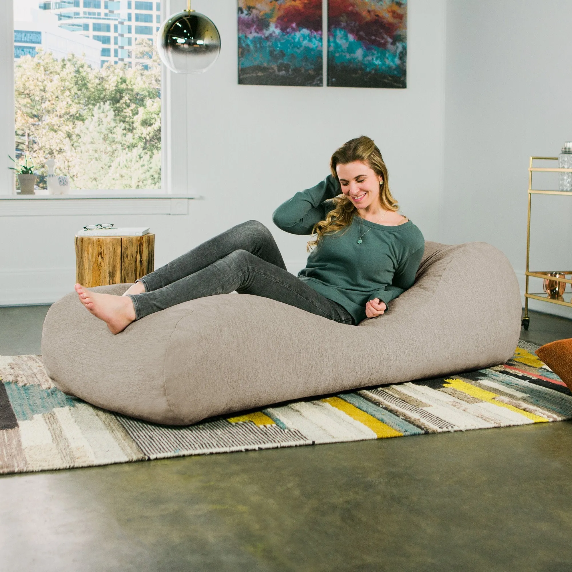 Jaxx Arlo Chaise Lounge Bean Bag Chair