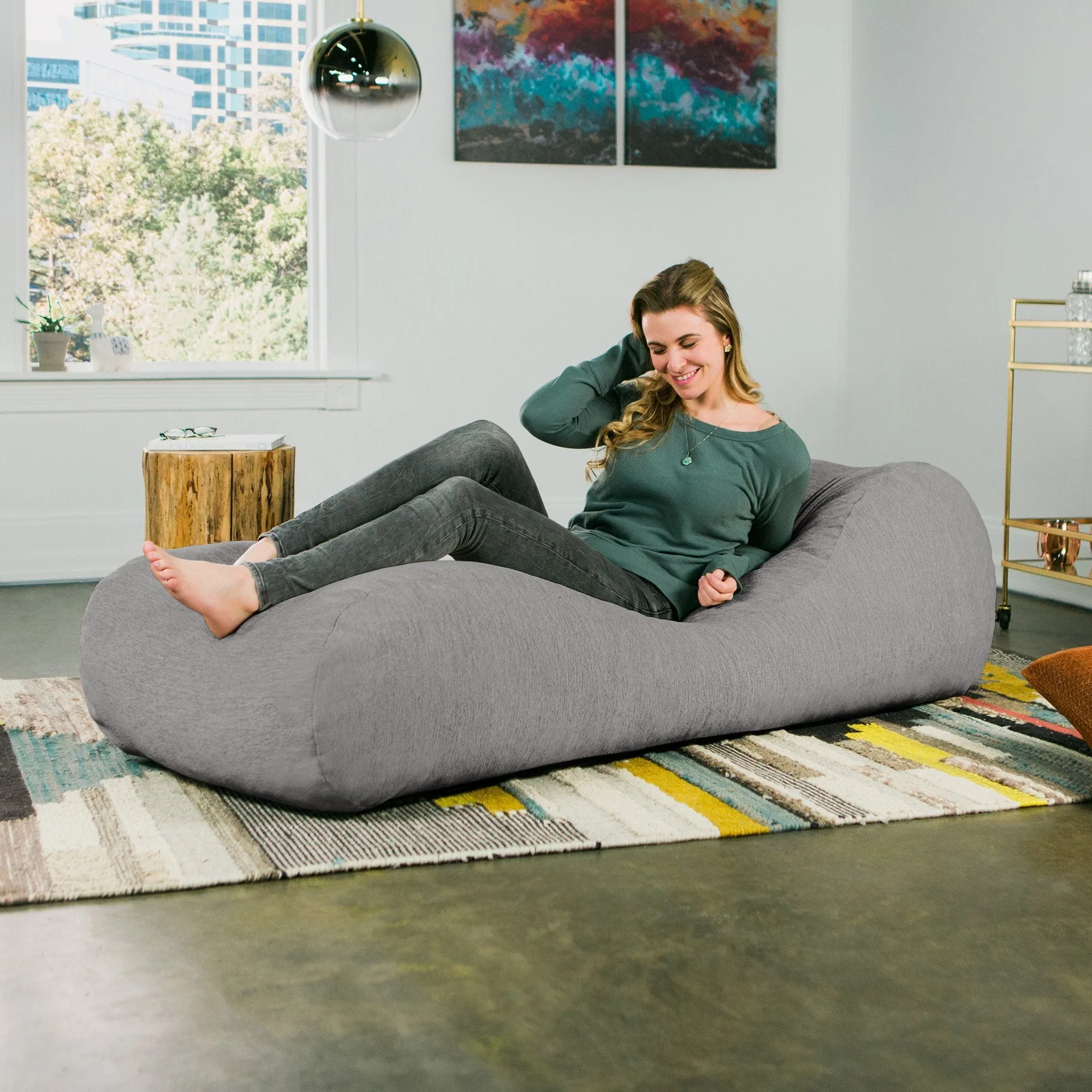Jaxx Arlo Chaise Lounge Bean Bag Chair