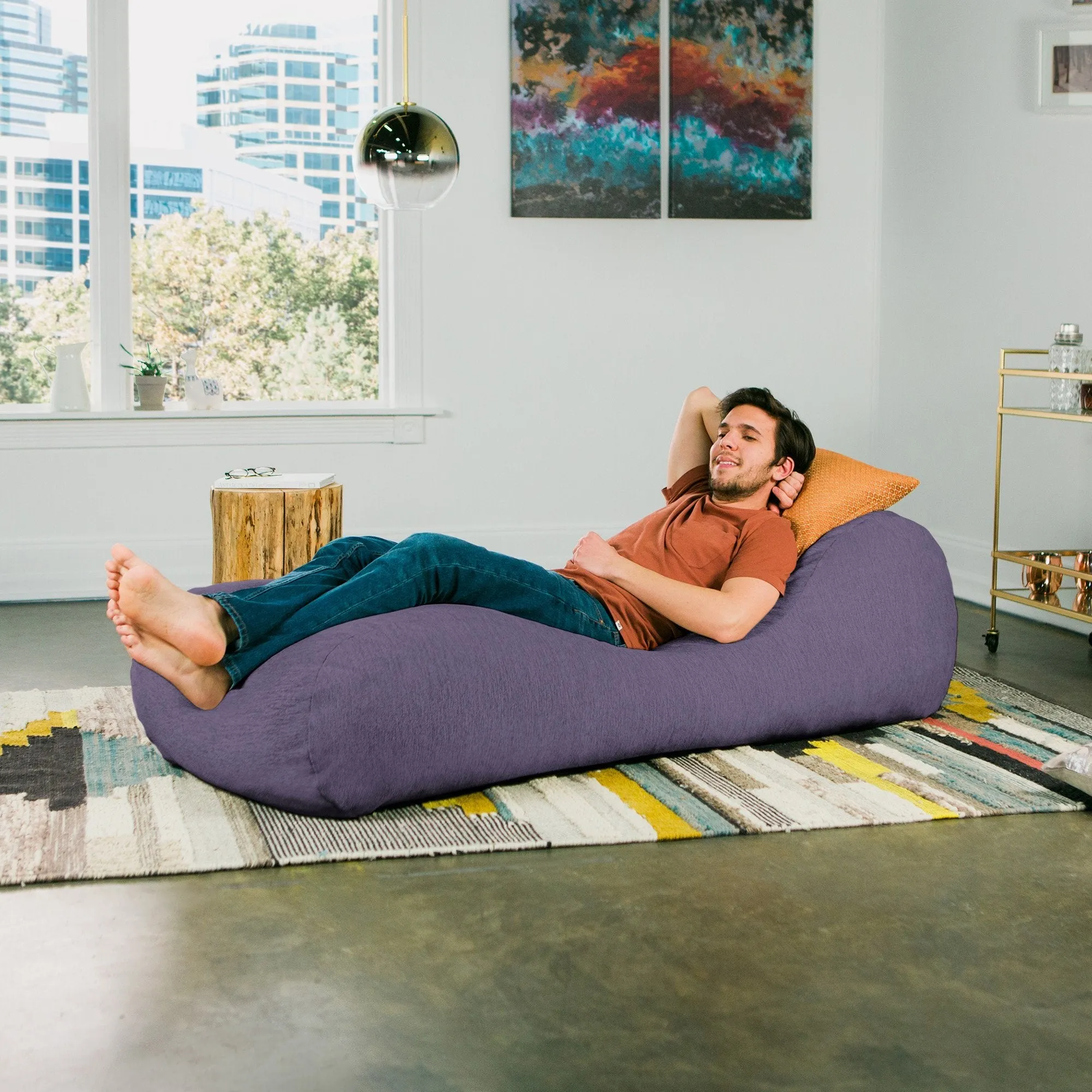 Jaxx Arlo Chaise Lounge Bean Bag Chair