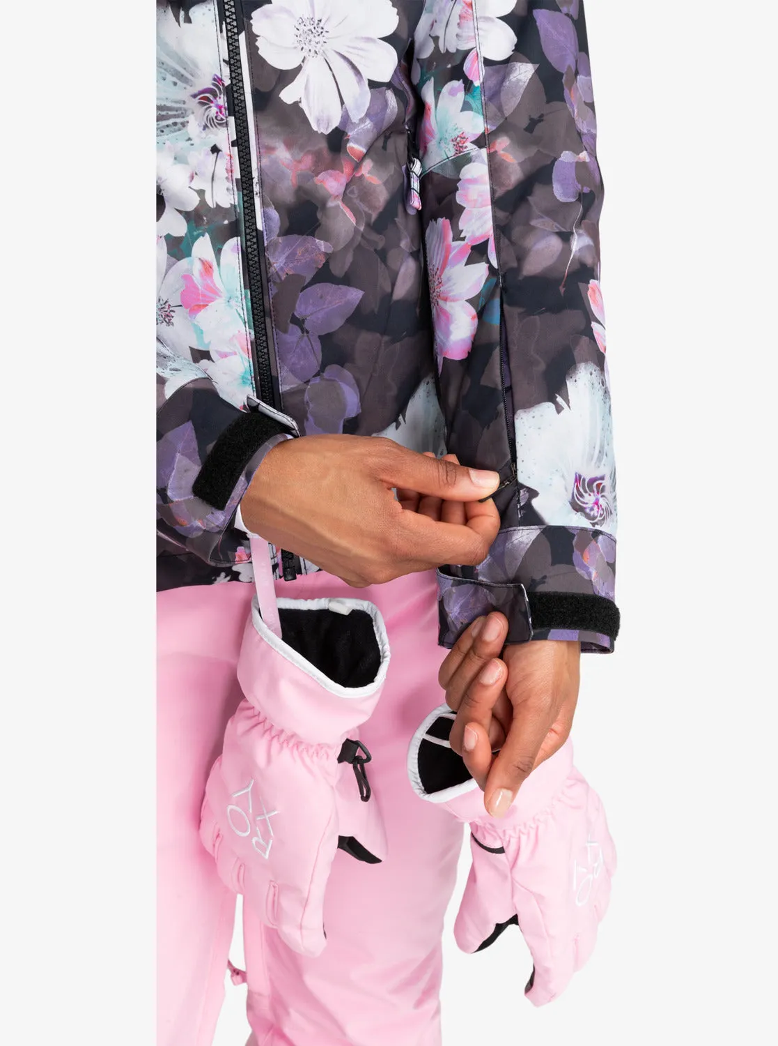 Jet Ski Technical Snow Jacket - True Black Blurry Flower