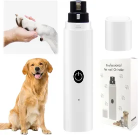 LED Light Pet Electric Nail Grinder,2024 Newest Rechargeable Dog Nail Grinder, Dog Nail Trimmers and Clippers Kit for Small Large Dogs Cats Toenail Claw Grooming (White*1)