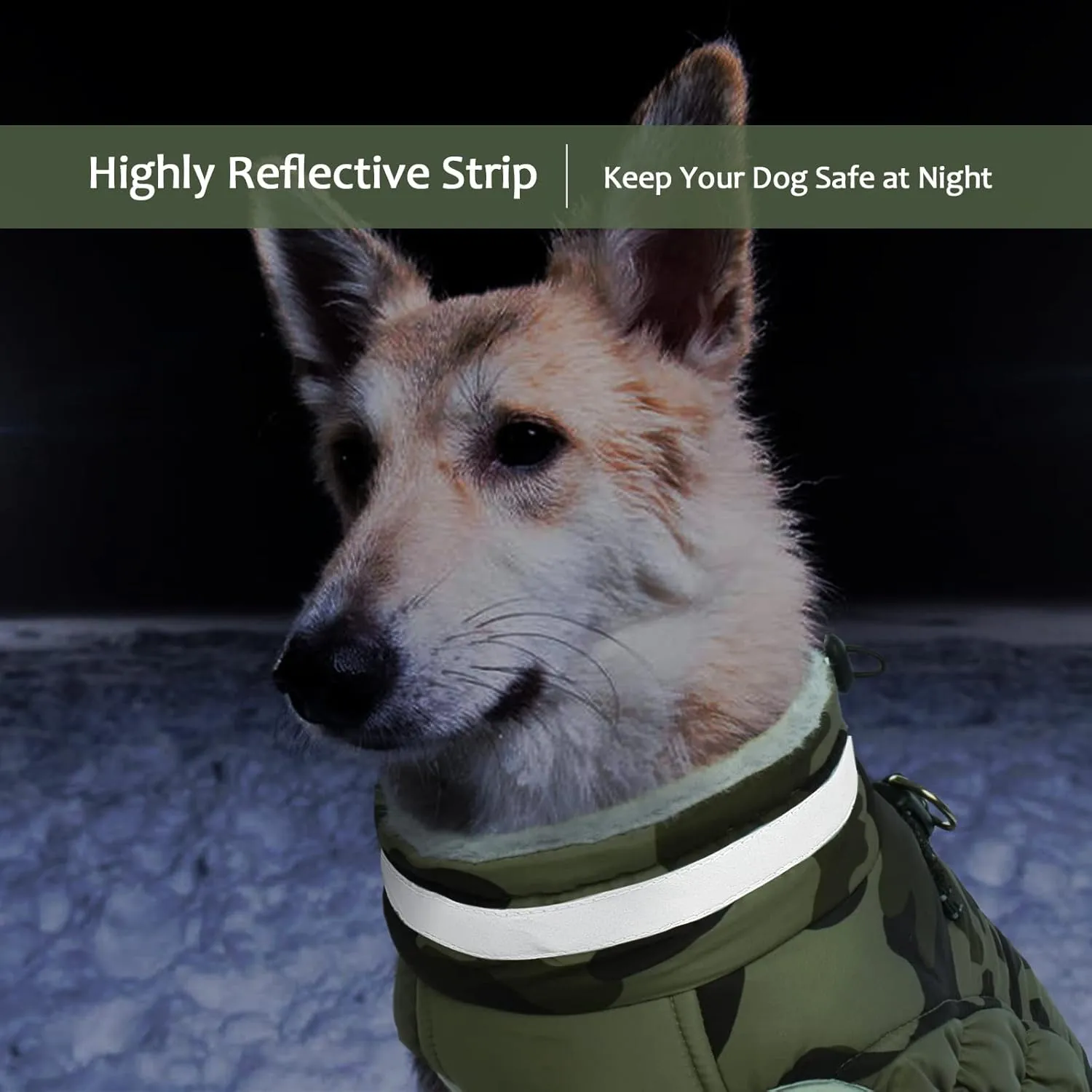 Lelepet Large Dog Winter Coat, Camo, Waterproof, Windproof, Reflective, Padded, Fleece, Turtleneck, Zippered Snow Jacket with Harness, 2XL, Lab