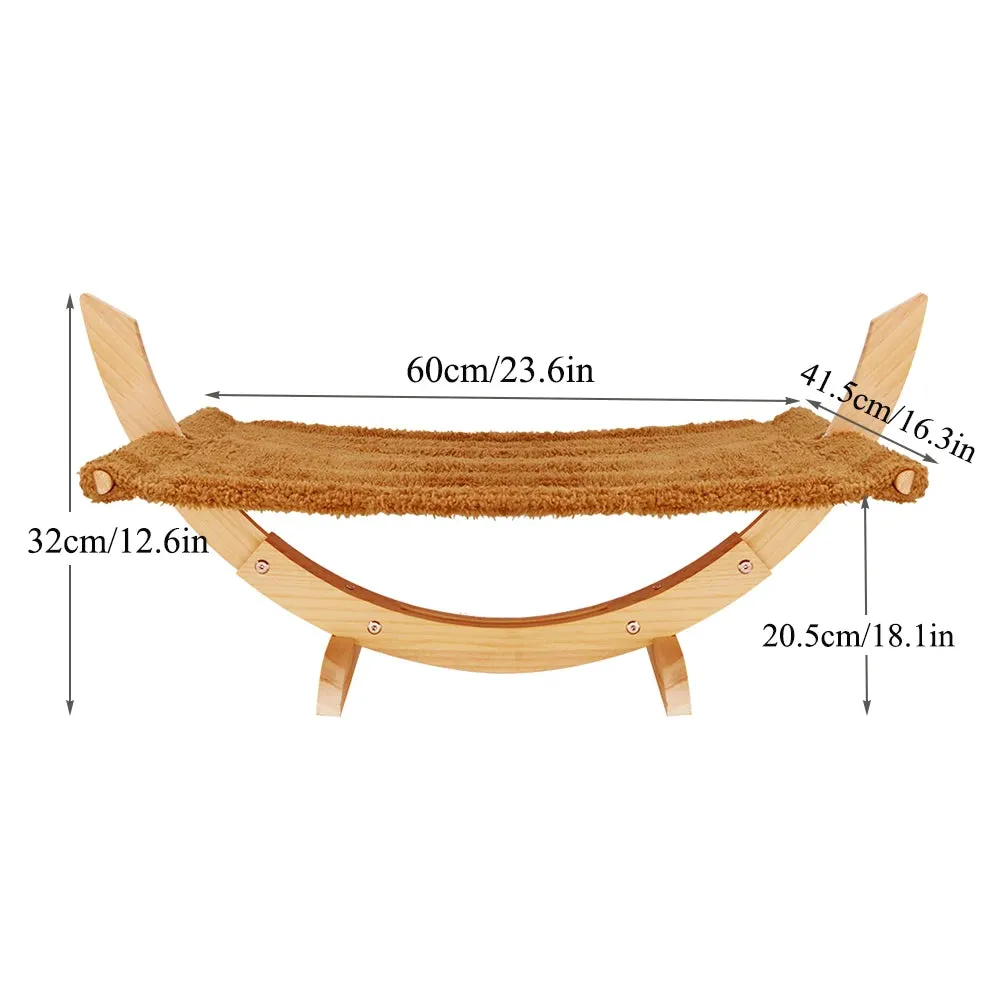 Luxury Cat Hammock Bed | Large Soft Plush Mat | Small Dog Anti-Sway Perch | Attractive Sturdy Wood Construction | Pet Toys | Alo Trendy
