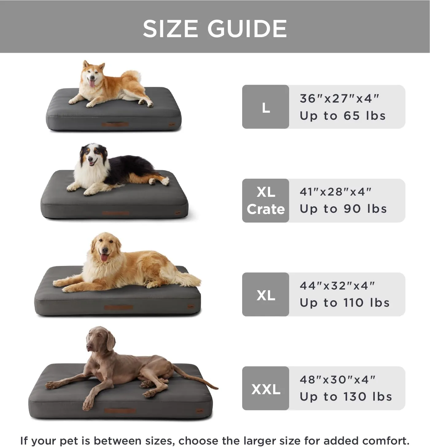 Made4Pets Outdoor Dog Bed Waterproof Inflatable  Self-Inflating Travel Pet Bed for Small to Medium Dogs, Foldable & Portable Crate Mat with Built-in Pump, Durable Oxford Fabric, Grey, 36"x27"x4"