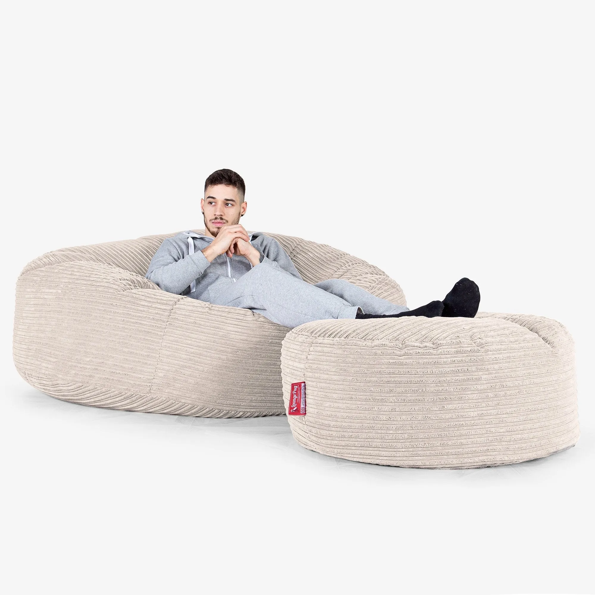 Mega Mammoth Bean Bag Sofa - Cord Ivory