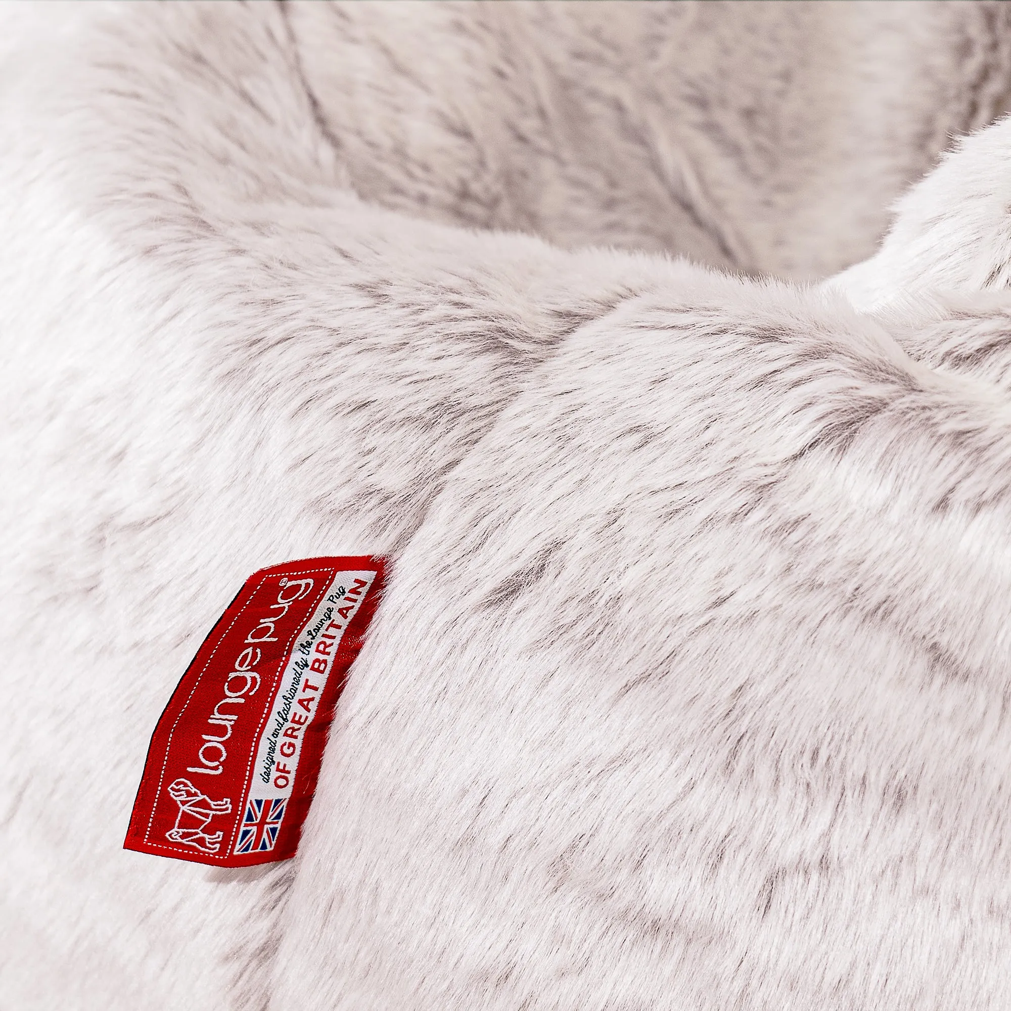 Mega Mammoth Bean Bag Sofa - Fluffy Faux Fur Rabbit Dusty Pink