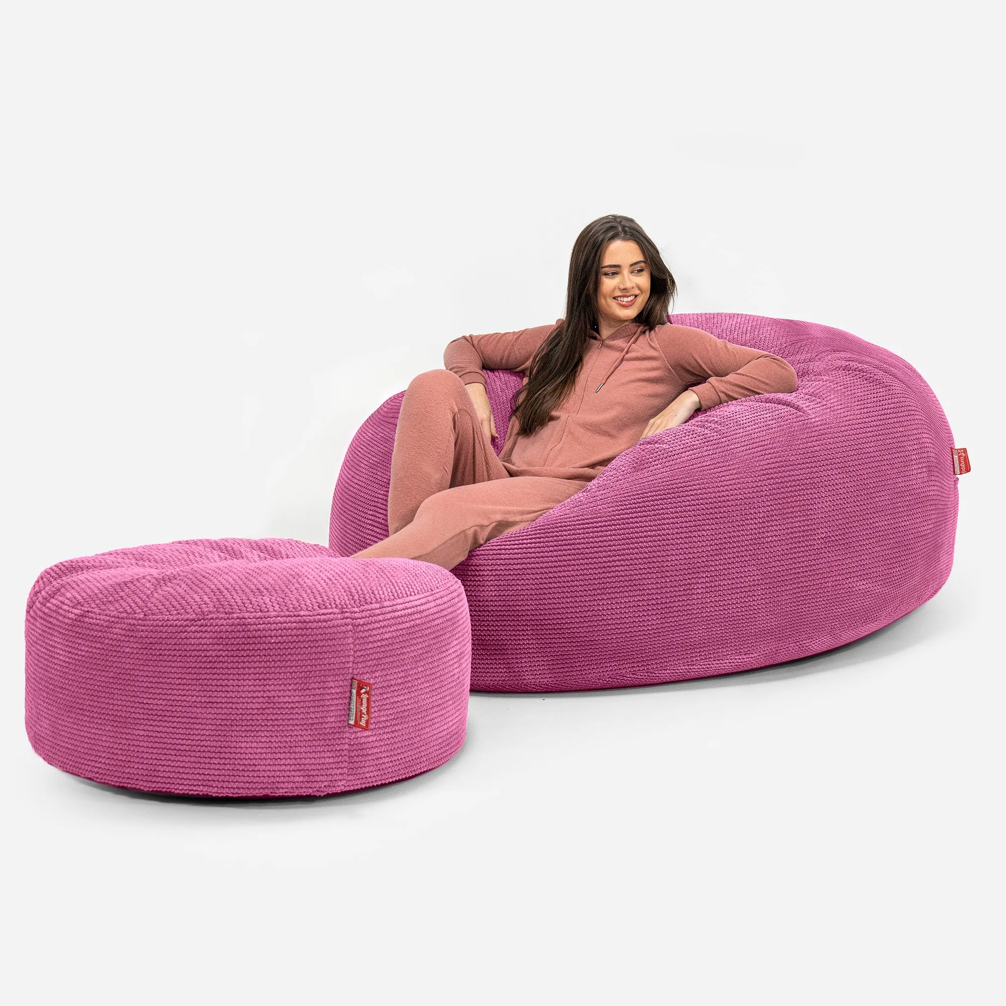 Mega Mammoth Bean Bag Sofa - Pom Pom Pink