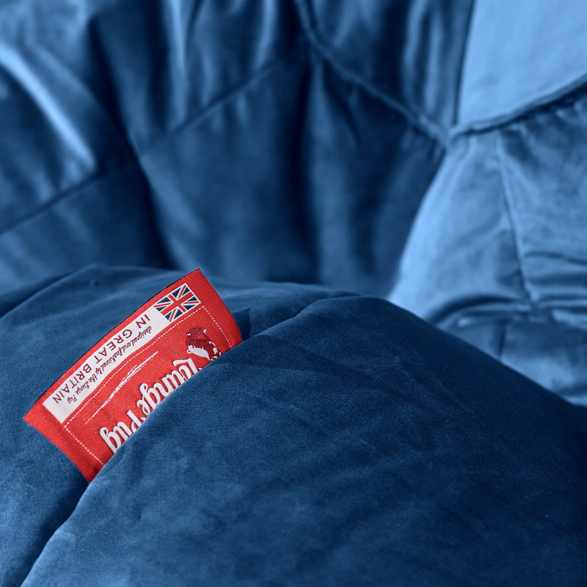 Mega Mammoth Bean Bag Sofa - Velvet Midnight Blue