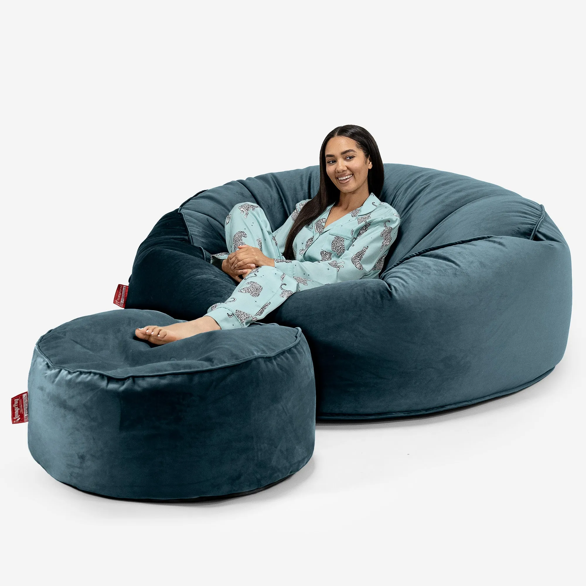 Mega Mammoth Bean Bag Sofa - Velvet Teal