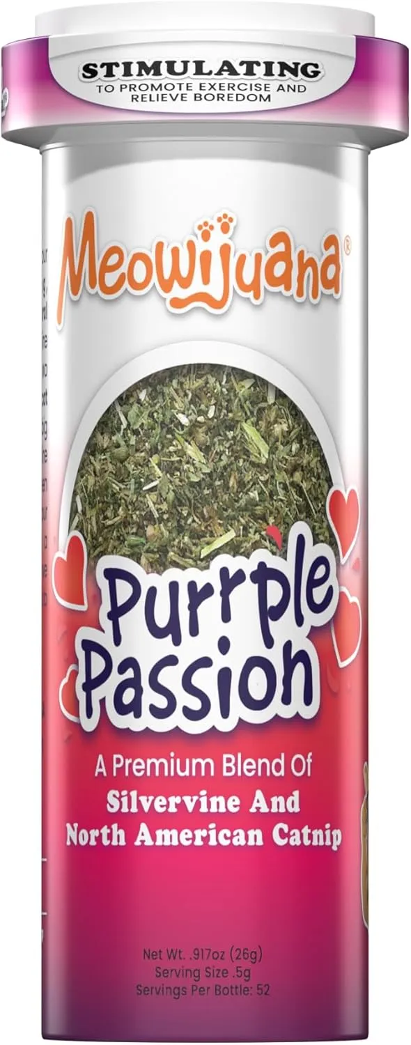 Meowijuana Purrple Passion - Premium Silvervine and Catnip Blend - Purrfect Gift For Cats, Kitties, Felines, and Cat Lovers