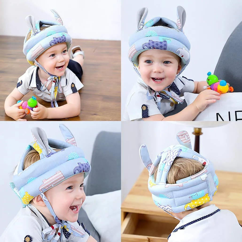ORANGEHOME Toddler Walking Helmet, Baby Bumper Protect Hat Head Cushion Breathable, Kids Anti-Fall Safety Cap for Walking and Playing-Blue