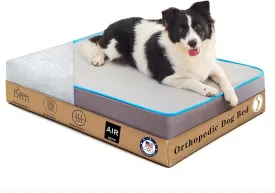 Orthopedic Dog Bed for Large Dogs - Both Removable Cover & Core Washable - Odor Resistant Breathable Flat Mat Bed with Firm Support for Muscles and Joints (30x20x3 Inch)