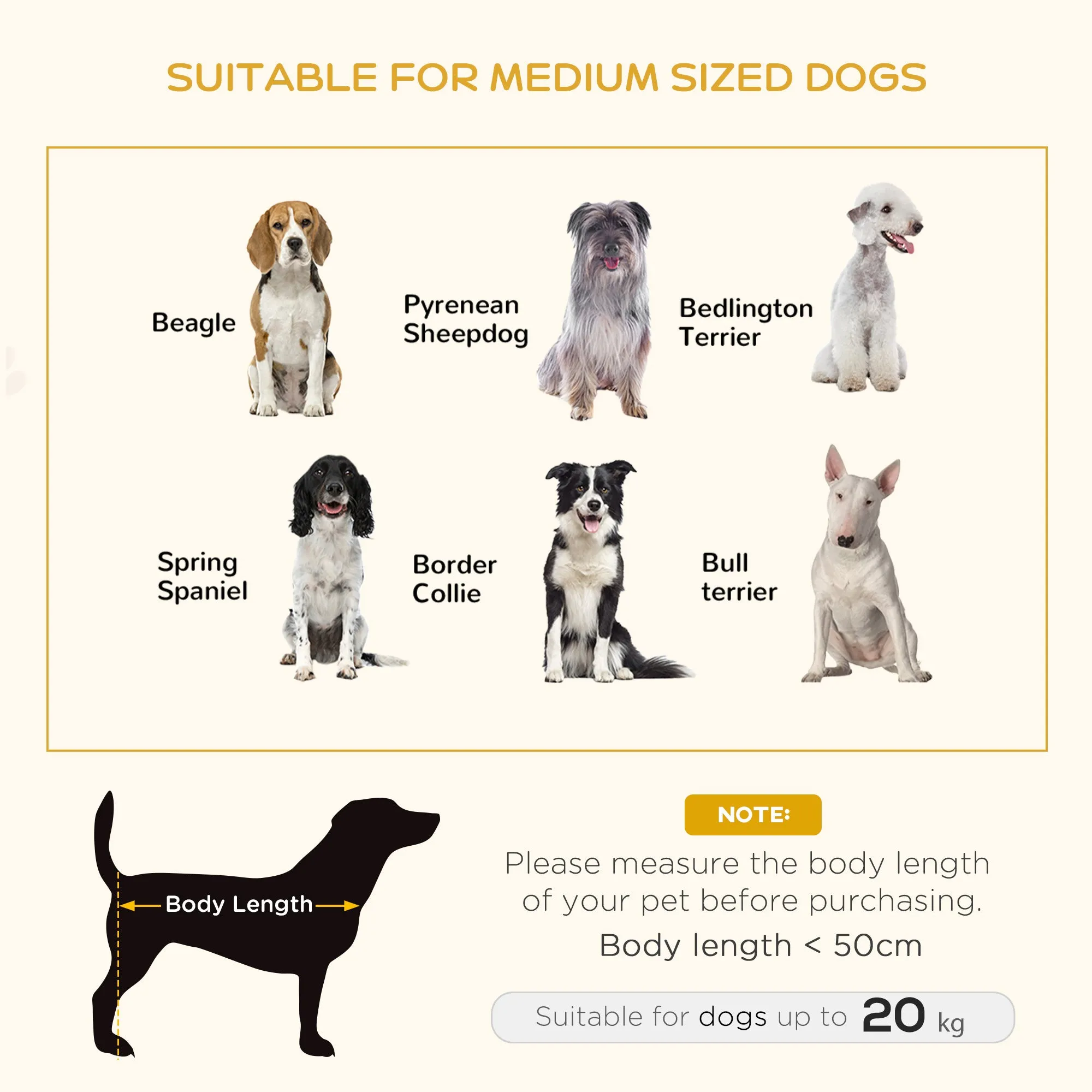 PawHut 95cm Raised Pet Bed Elevated Dog bed For Medium Sized Dogs Cushion