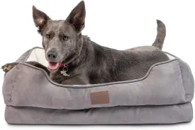 Pet Craft Supply Premium Orthopedic Lounger Dog Bed Sofa Style Couch Removable Washable Cover Joint Arthritis Relief Bolster Headrest Pet Bed for Small Dogs Medium Large Breed Dogs, Cream (8730)