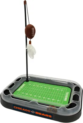 Pets First Cat Scratcher NFL Chicago Bears Football Field CAT Scratcher Toy with Catnip Filled Plush Football Toy & Feather Cat Toy Hanging & Jingle Bell Interactive Ball Cat Chasing 5-in-1 Kitty Toy