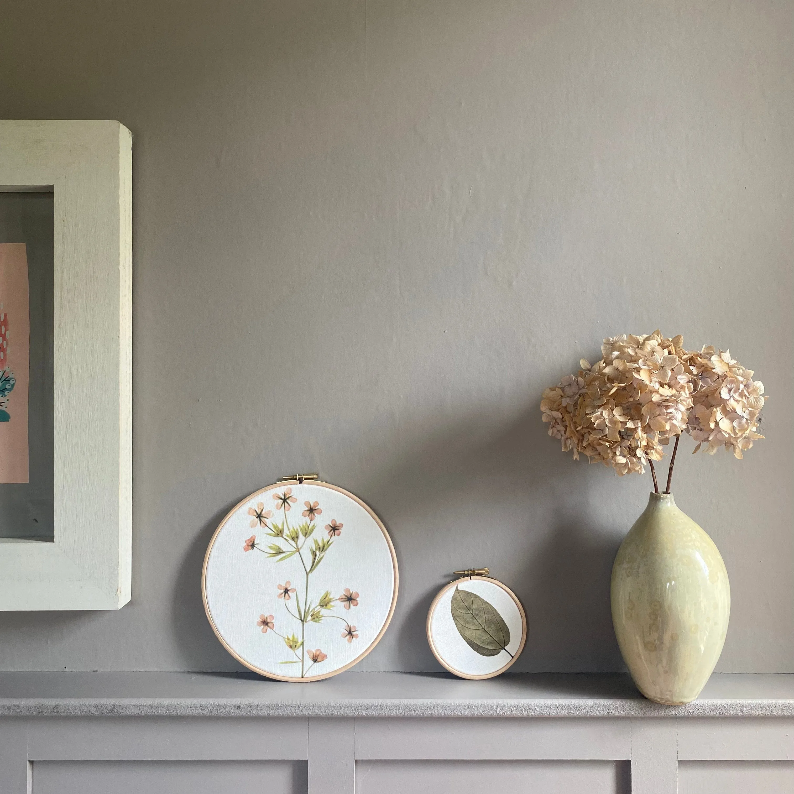 Pressed Flower Art Hoop