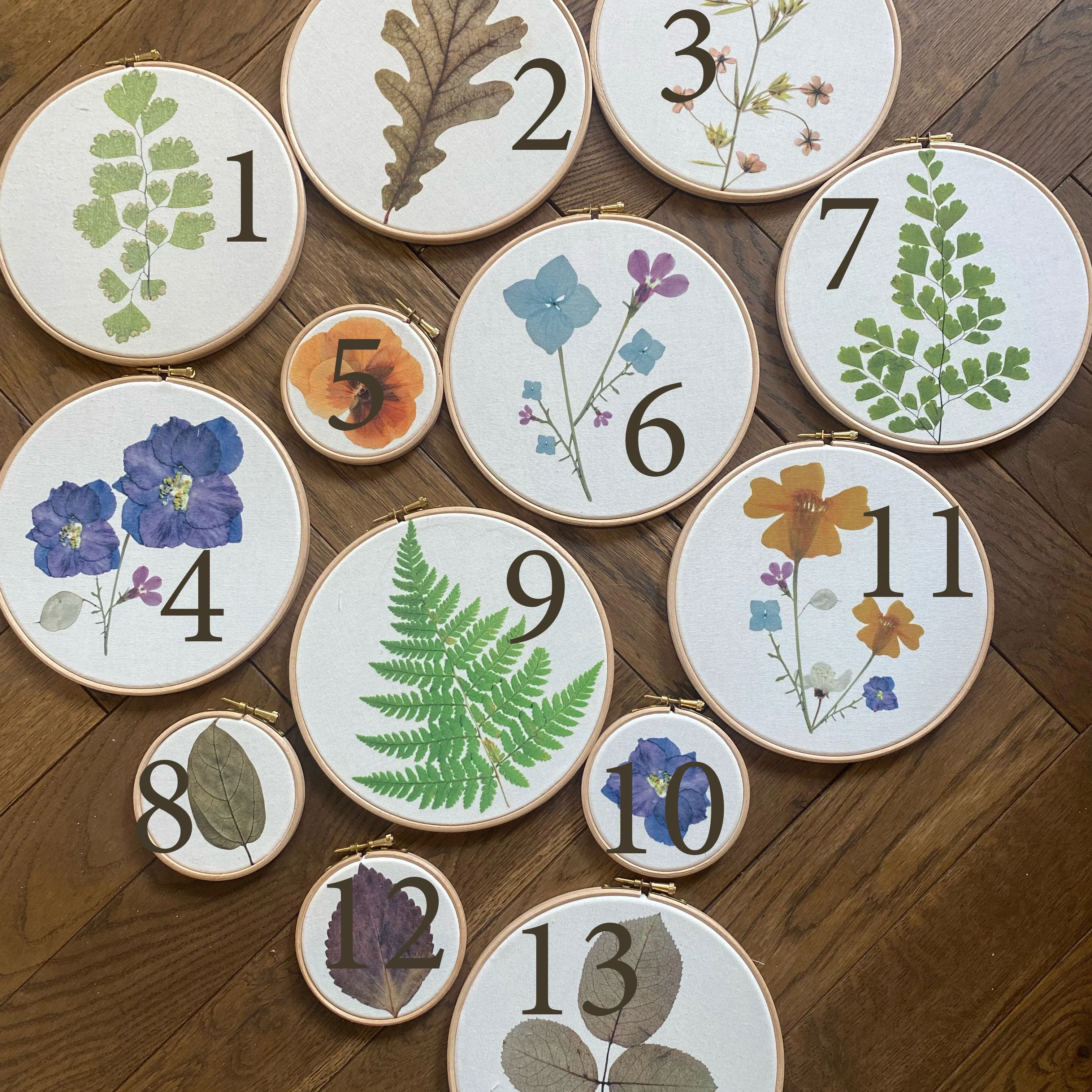 Pressed Flower Art Hoop