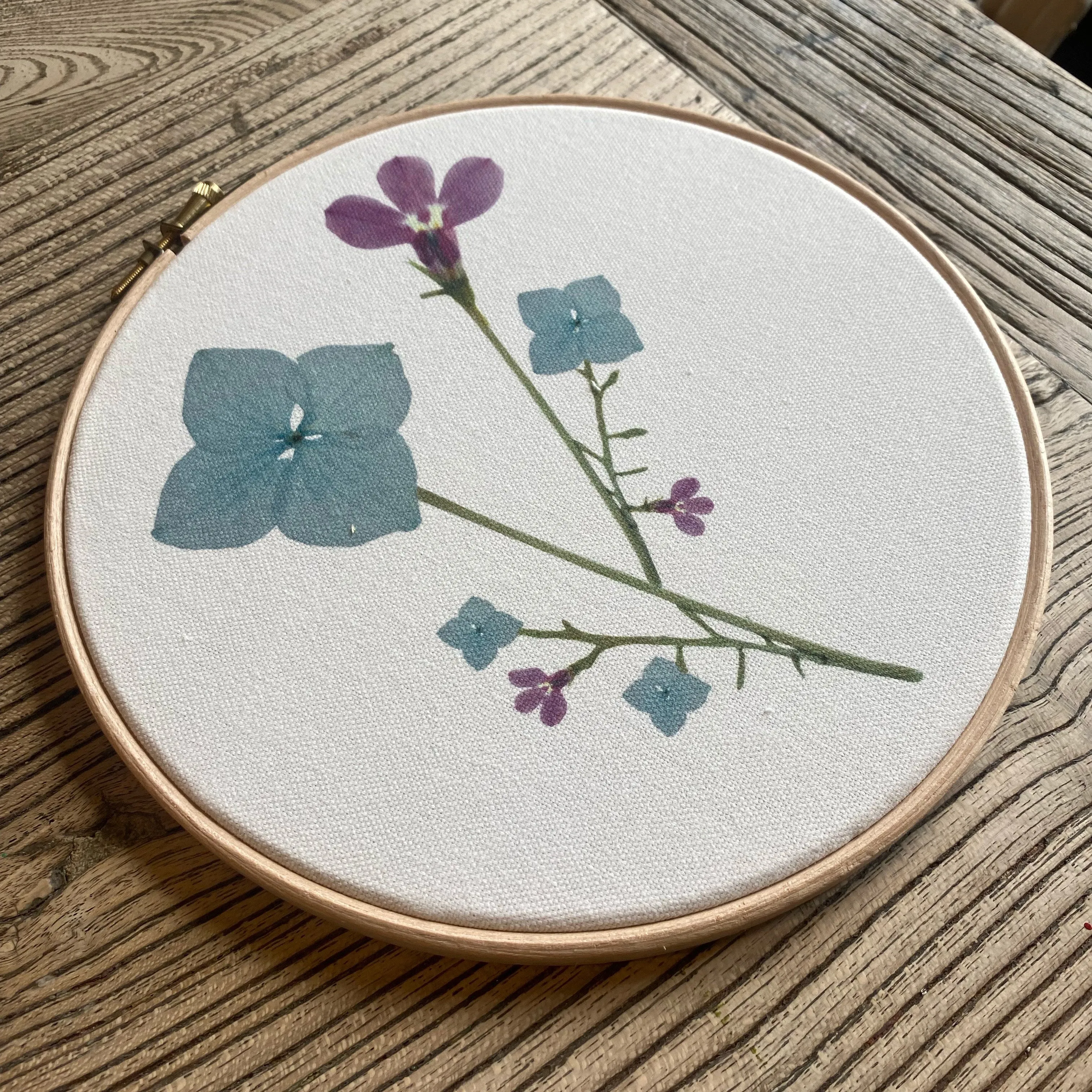 Pressed Flower Art Hoop