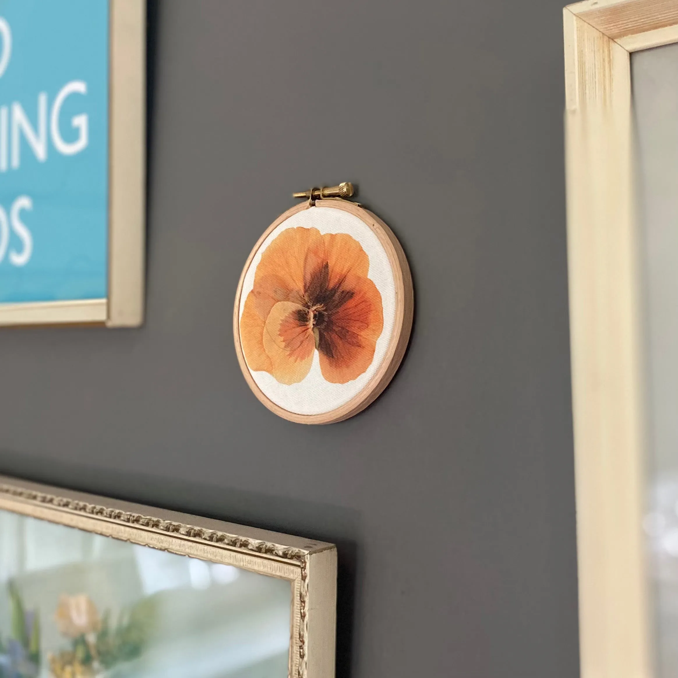 Pressed Flower Art Hoop