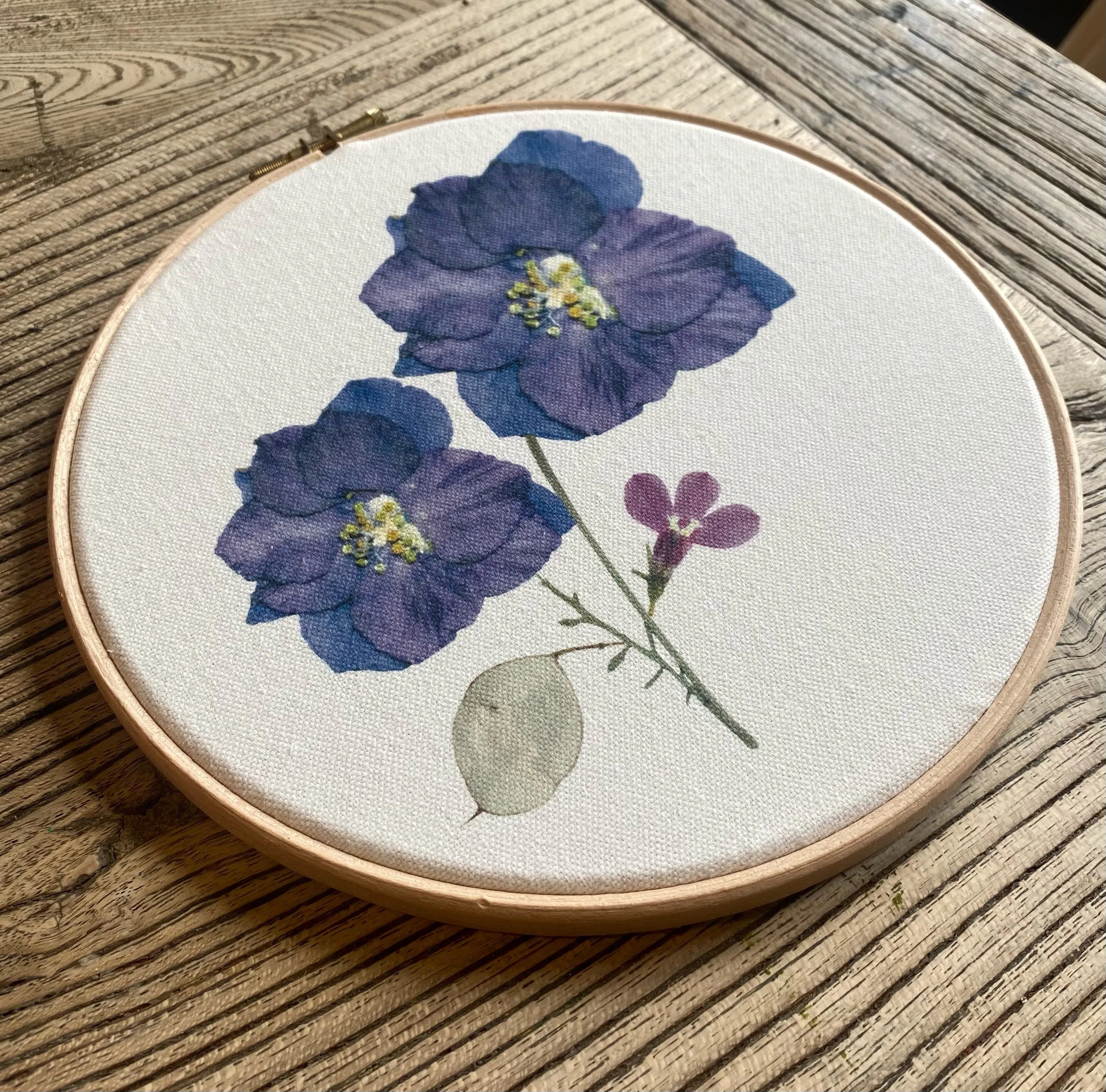 Pressed Flower Art Hoop