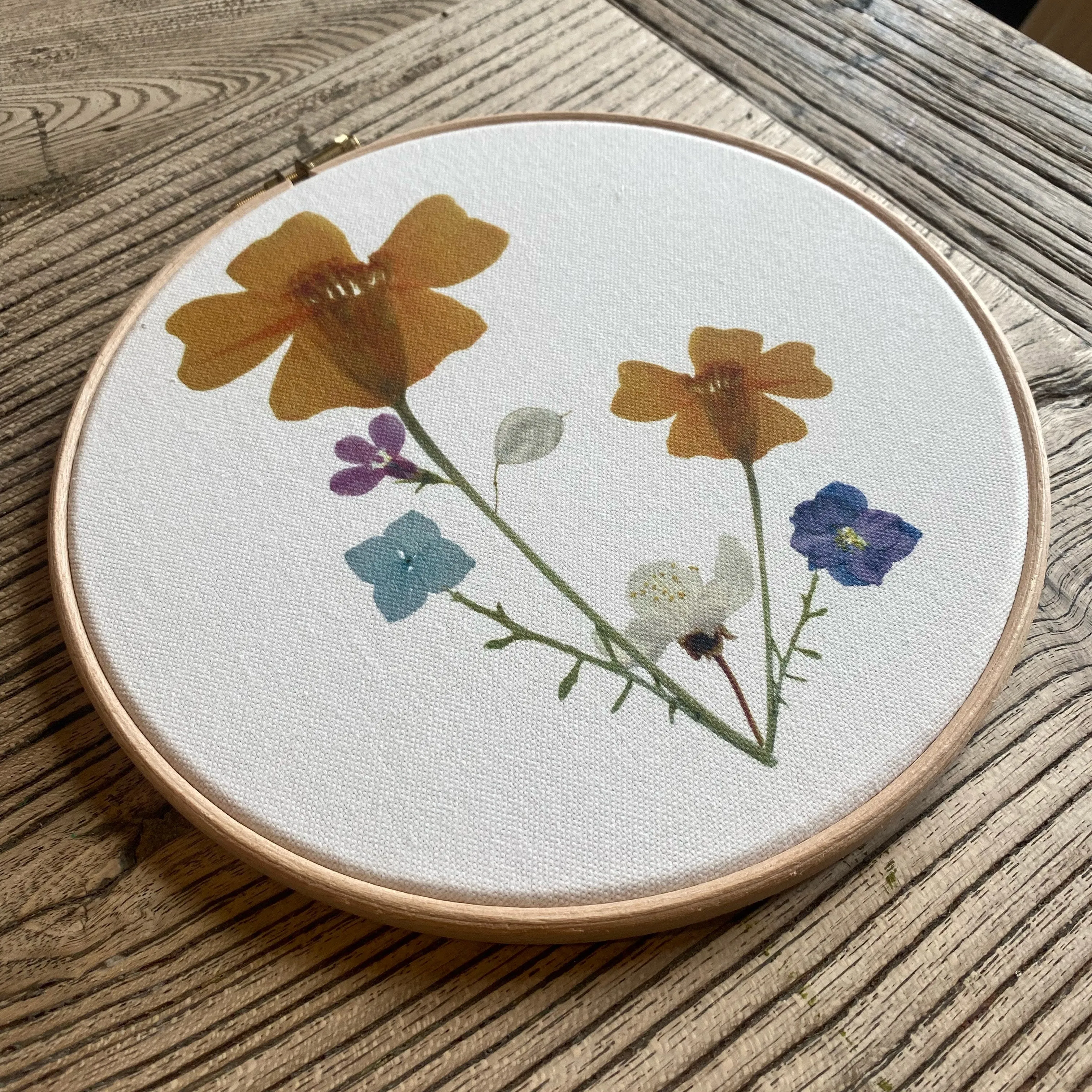 Pressed Flower Art Hoop