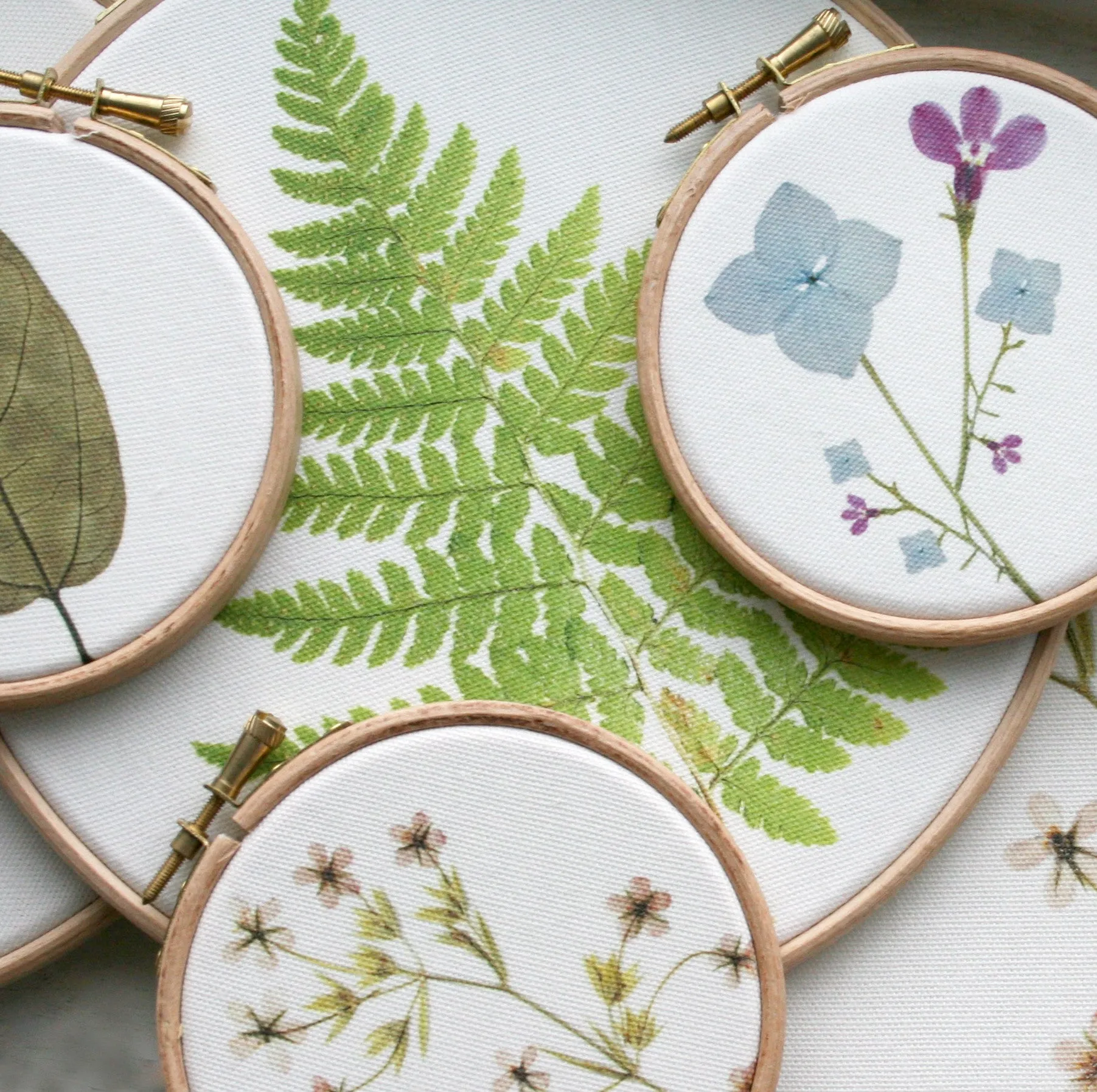 Pressed Flower Art Hoop
