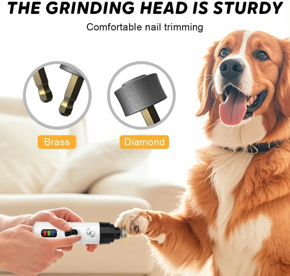 Silent Groom Pro Nail Grinder, Silent Groom Pro, 2025 New Heusom Silent Groom Pro Nail Grinder, USB Rechargeable Pet Nail Grinder, Dog Nail Trimmers, Pet Paws Grooming Smoothing Tool (F)