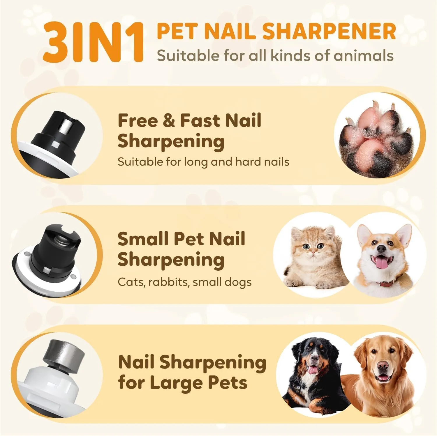 Silent Groom Pro Nail Grinder, Silent Groom Pro, 2025 New Heusom Silent Groom Pro Nail Grinder, USB Rechargeable Pet Nail Grinder, Dog Nail Trimmers, Pet Paws Grooming Smoothing Tool (F)