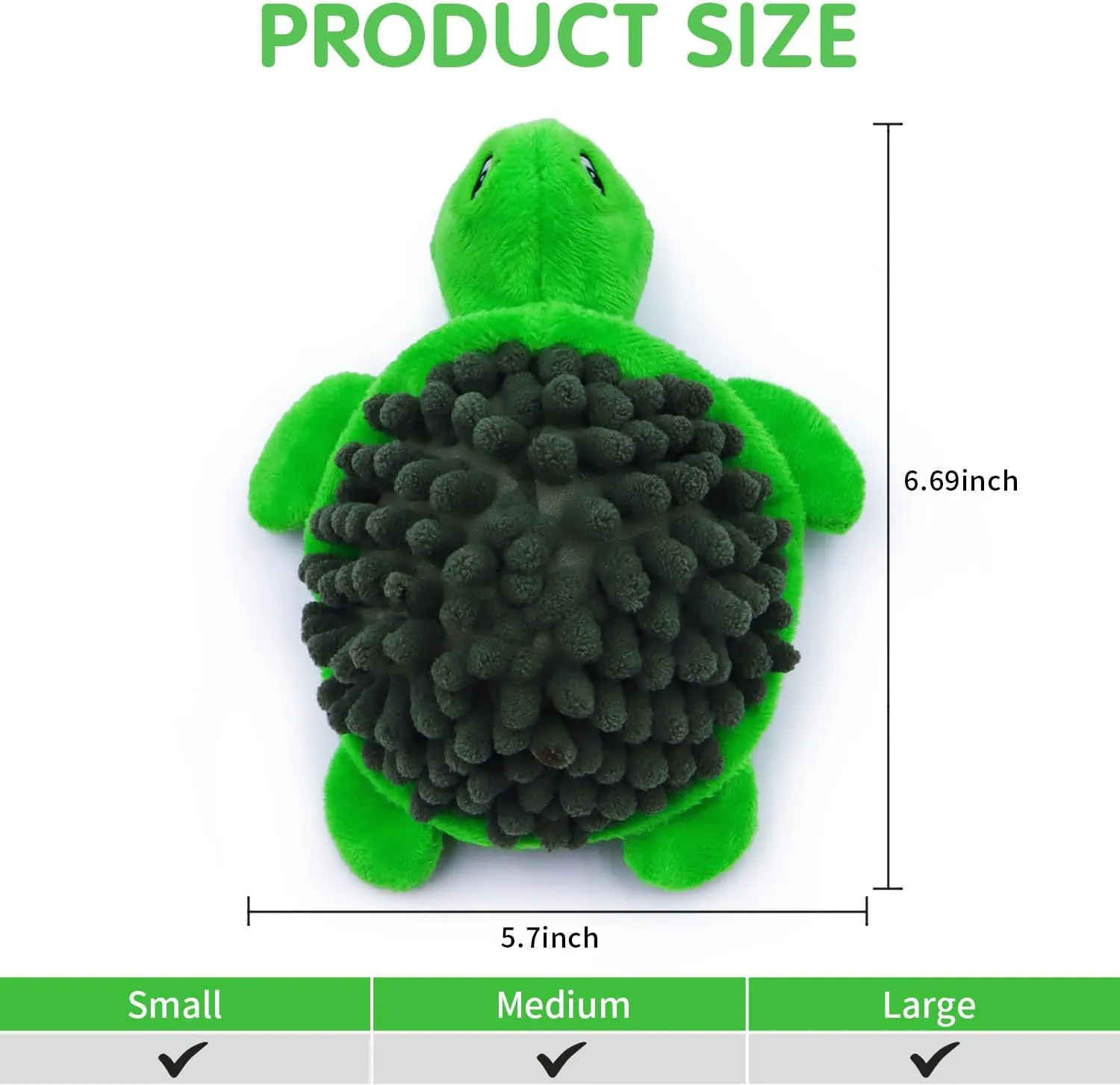 Turtle Small Dog Squeaky Toys with Ball - Loud 2-in-1 Plush Interactive Toy, BPA-Free Rubber Core, Non-Toxic Chew Toy for Teeth Cleaning, Ideal for Small and Medium Breeds